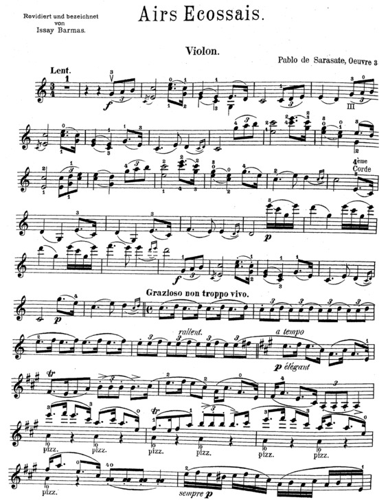 Partitura da música Airs Ecossais