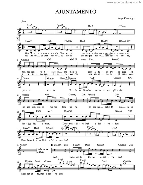 Partitura da música Ajuntamento