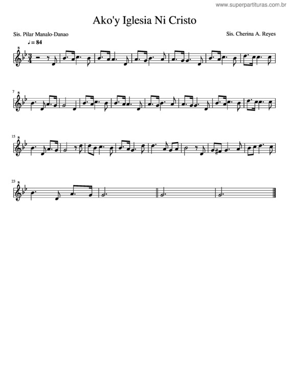 Partitura da música Ako Y Iglesia Ni Cristo