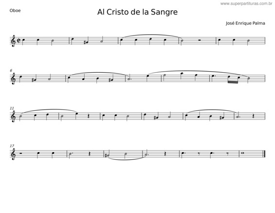 Partitura da música Al Cristo De La Sangre – José Enrique Palma