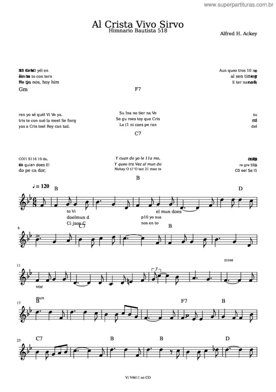 Partitura da música Al Cristo Vivo Sirvo