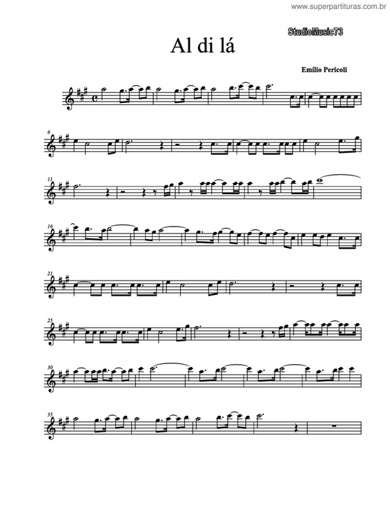 Partitura da música Al di lá v.5