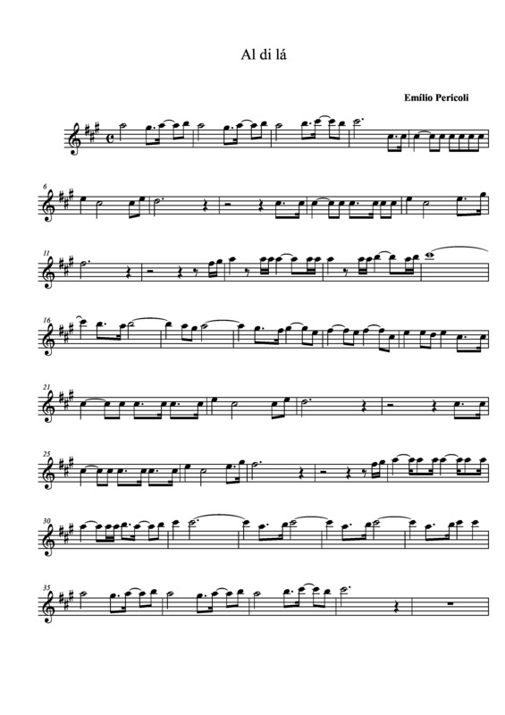 Partitura da música Al di Lá v.7