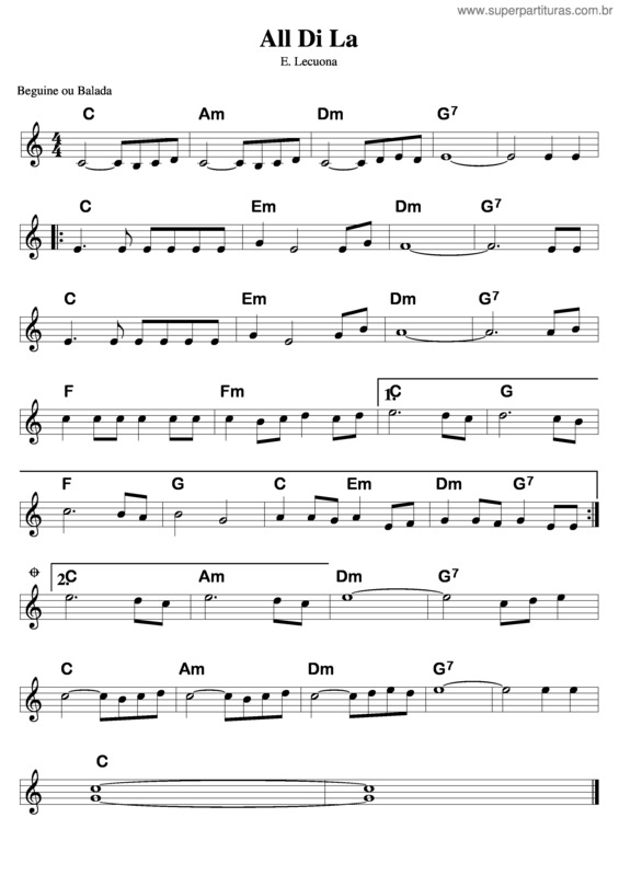 Partitura da música Al Di La v.9