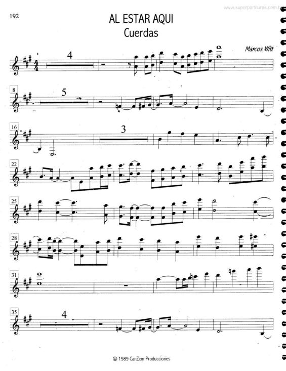 Partitura da música Al Estar Aqui v.3