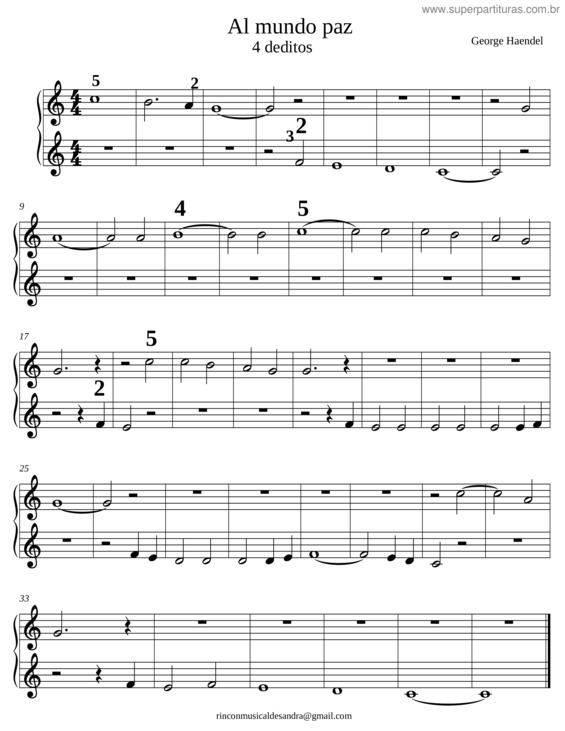 Partitura da música Al Mundo Paz, Joy To The World Piano 2 .Mxl
