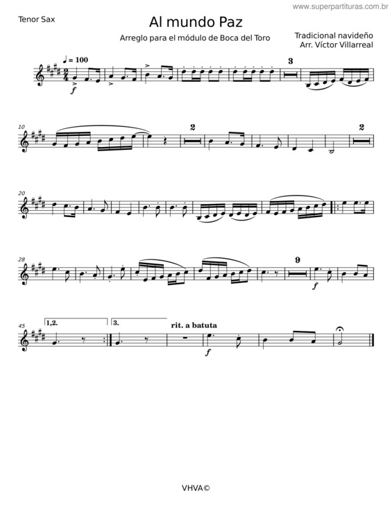 Partitura da música Al Mundo Paz v.10