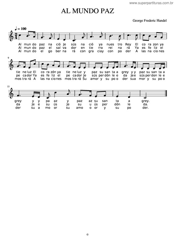 Partitura da música Al Mundo Paz v.5