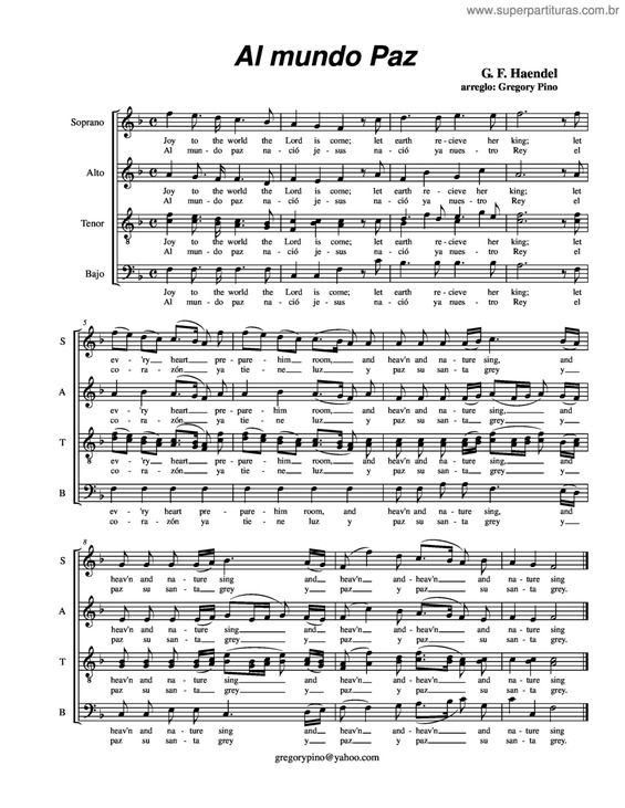 Partitura da música Al Mundo Paz