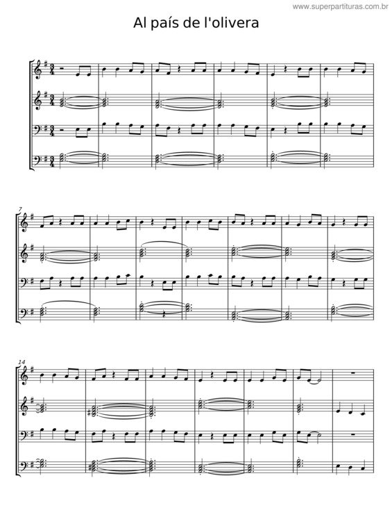 Partitura da música Al País De L`Olivera