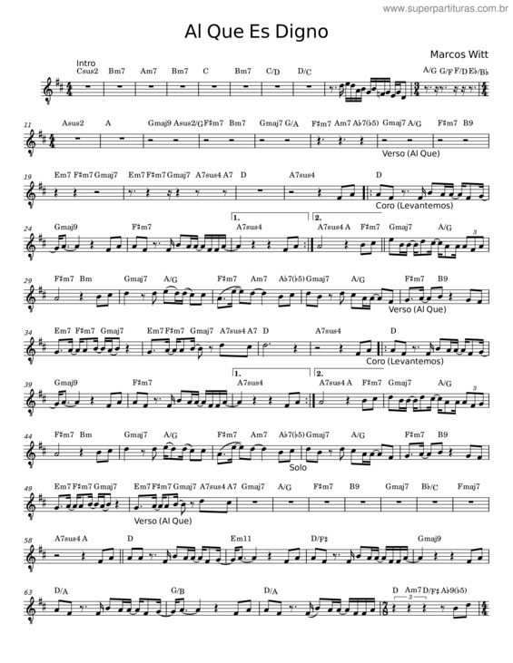 Partitura da música Al Que Es Digno – Marcos Witt v.2