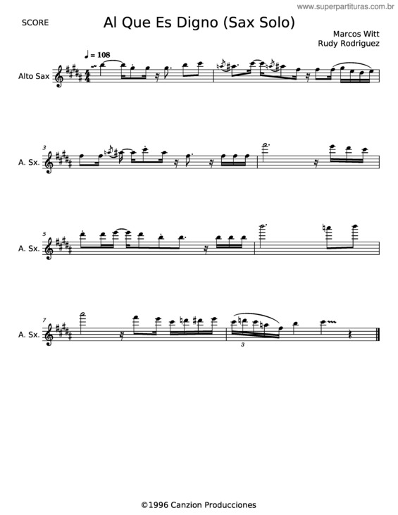 Partitura da música Al Que Es Digno – Marcos Witt v.3