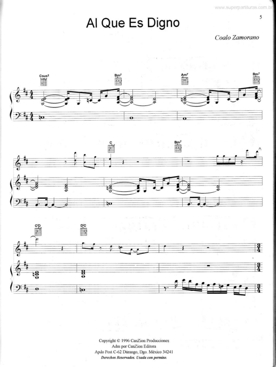 Partitura da música Al Que Es Digno