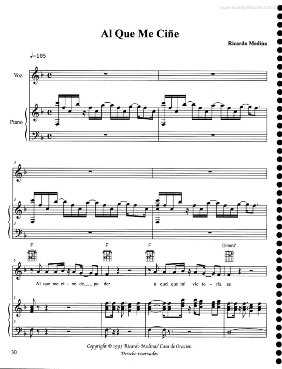 Partitura da música Al que Me Ciñe