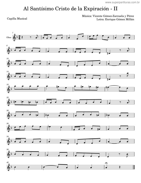 Partitura da música Al Santísimo Cristo De La Expiración – I – Vicente Gómez–Zarzuela Y Pérez;Enrique Gómez Millán