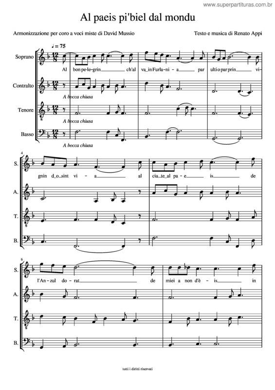 Partitura da música Al_Paeis_Pi`Biel_Dal_Mondu