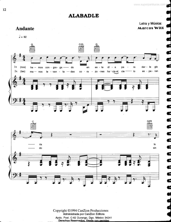 Partitura da música Alabadle