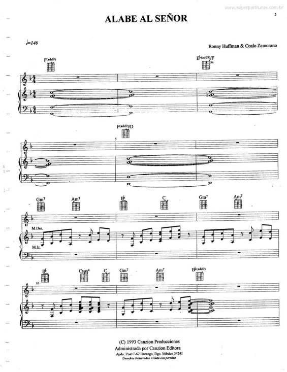 Partitura da música Alabe al Señor