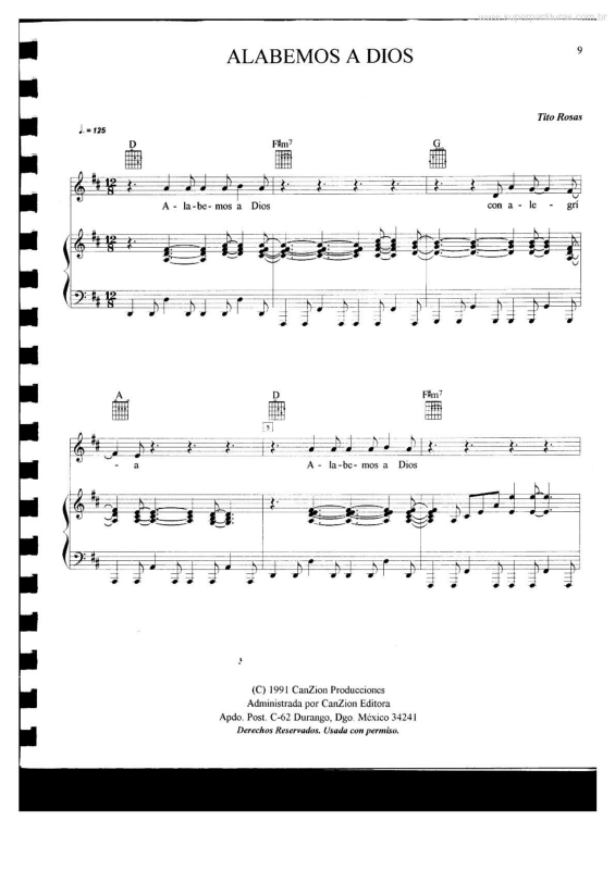 Partitura da música Alabemos a Dios v.2