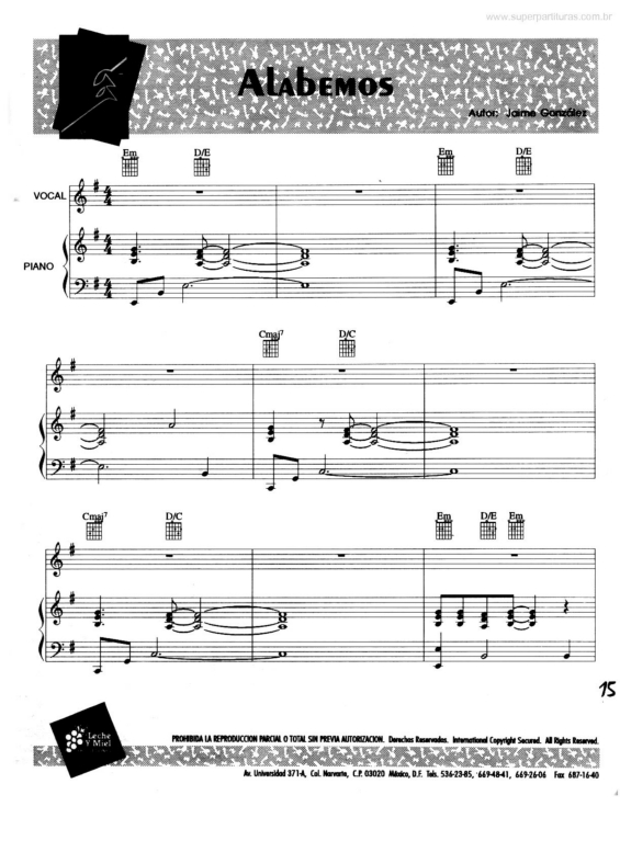 Partitura da música Alabemos