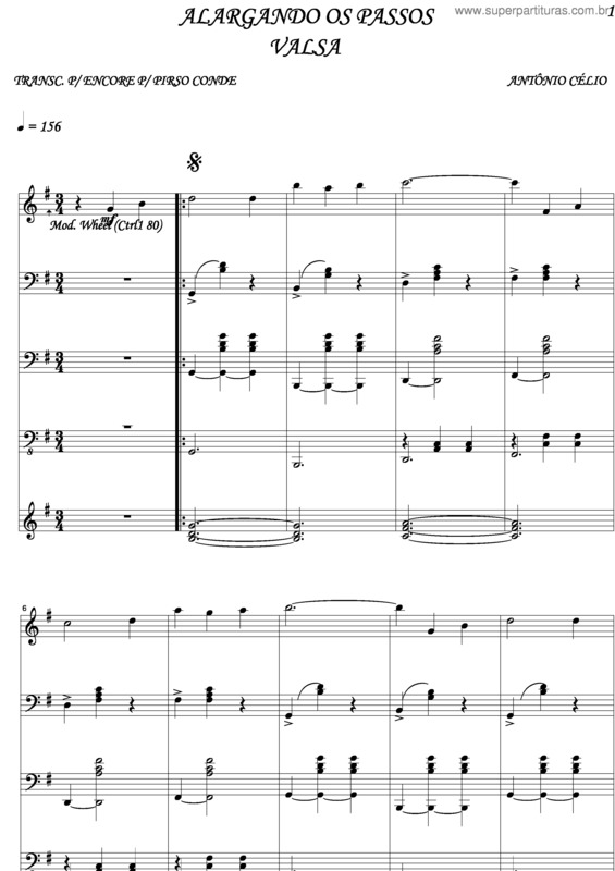 Partitura da música Alargando Os Passos