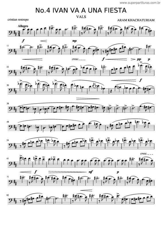 Partitura da música Album For Children – Aram Khachaturian Ivan Va A Una Fiesta