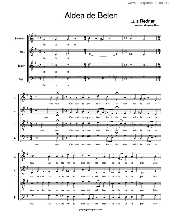 Partitura da música Aldea de Belen