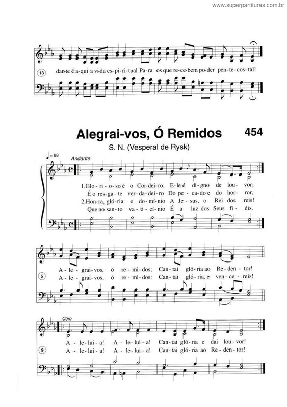 Partitura da música Alegrai-Vos, Ó Remidos