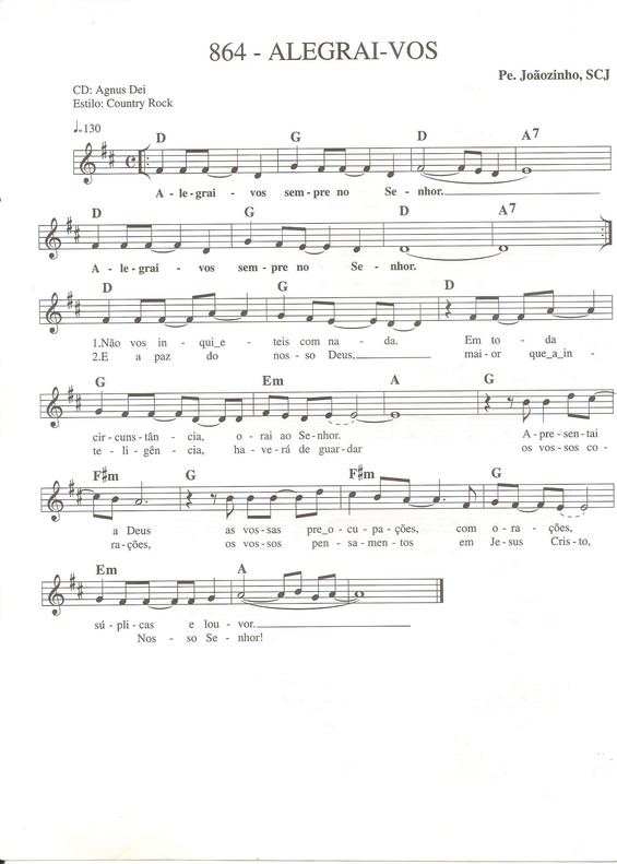 Partitura da música Alegrai-vos v.2