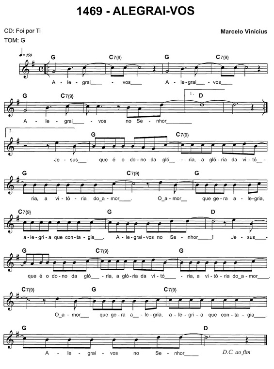 Partitura da música Alegrai Vos v.3