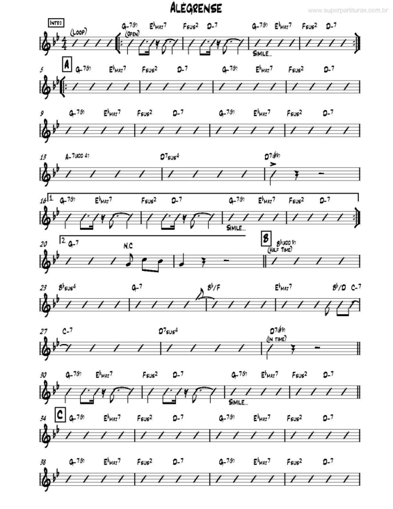 Partitura da música Alégrense