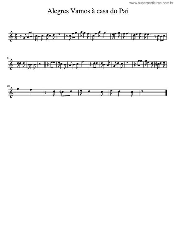 Partitura da música Alegres Vamos À Casa Do Pai