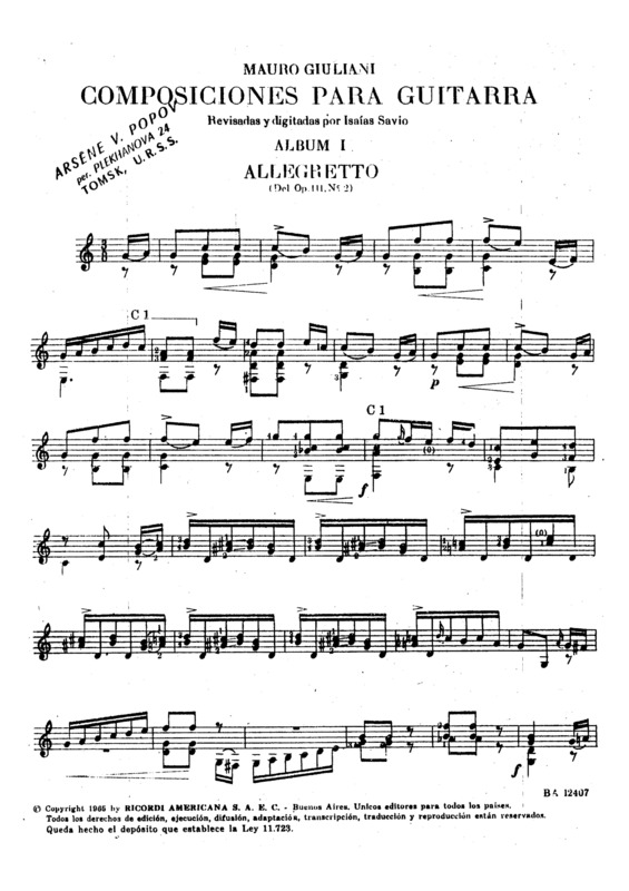 Partitura da música Alegretto Op 111 Nr 2