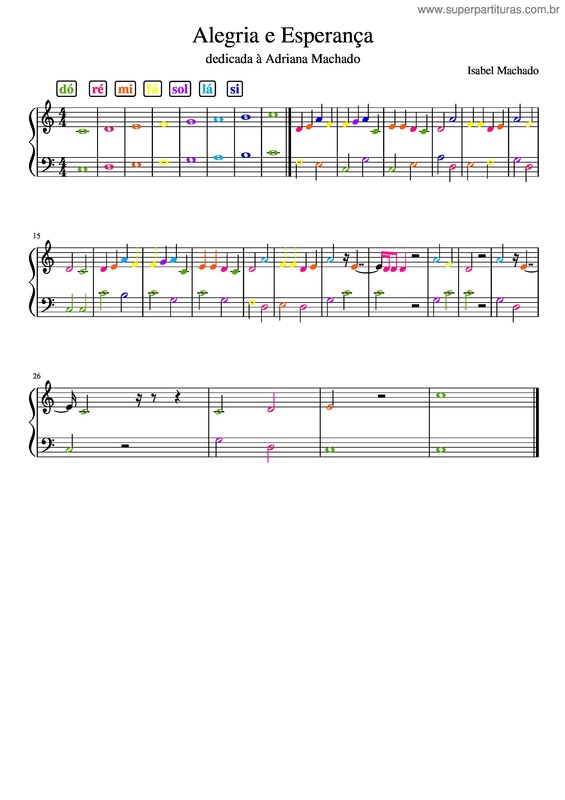 Partitura da música Alegria E Esperança Colorida