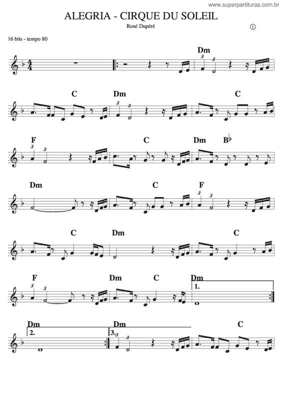 Partitura da música Alegria v.7