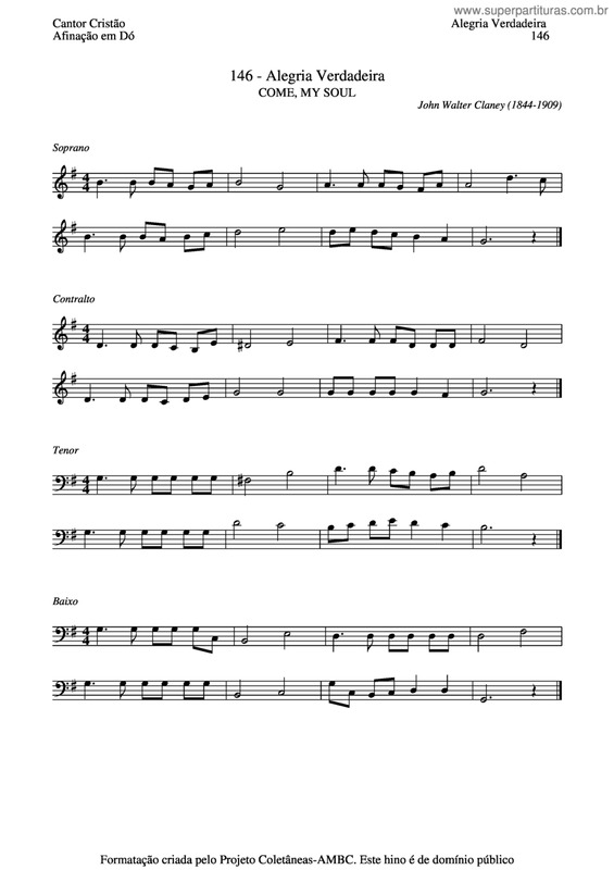 Partitura da música Alegria Verdadeira v.2