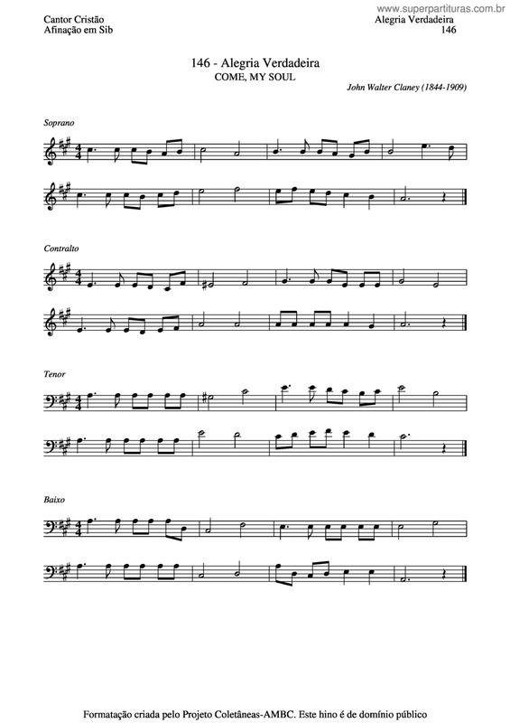 Partitura da música Alegria Verdadeira v.3