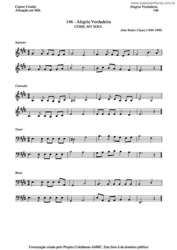 Partitura da música Alegria Verdadeira v.4