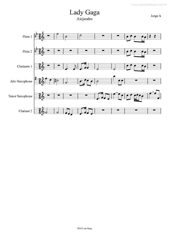 Partitura da música Alejandro v.5