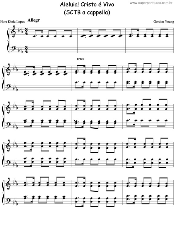 Partitura da música Aleluia! Cristo É Vivo