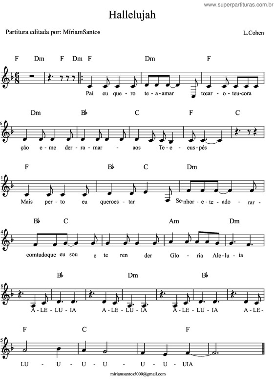 Partitura da música Aleluia (Hallelujah) v.11