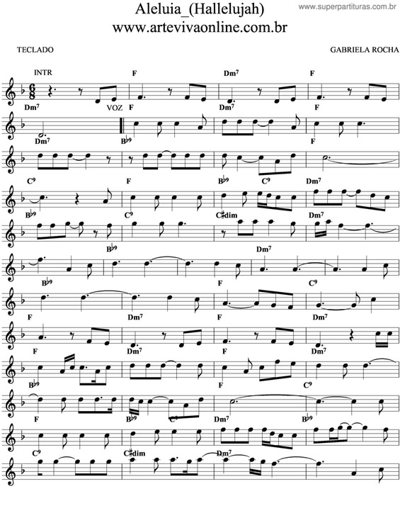 Partitura da música Aleluia (Hallelujah) v.2