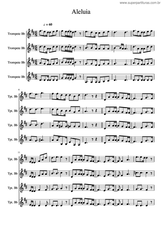 Partitura da música Aleluia 1999