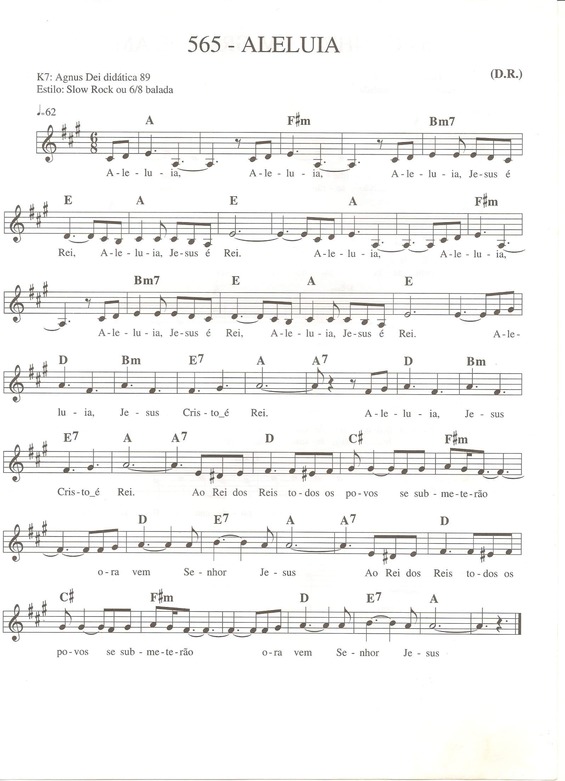 Partitura da música Aleluia 2