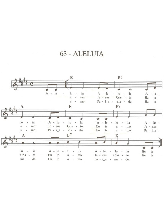 Partitura da música Aleluia 3