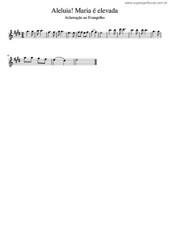 Partitura da música Aleluia!_Maria_É_Elevada