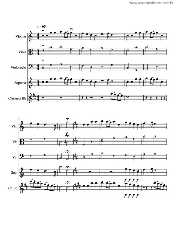 Partitura da música Aleluia A Minh`Alma