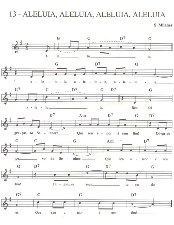 Partitura da música Aleluia Aleluia Aleluia Aleluia