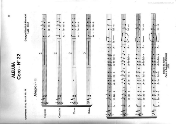 Partitura da música Aleluia Coro n22