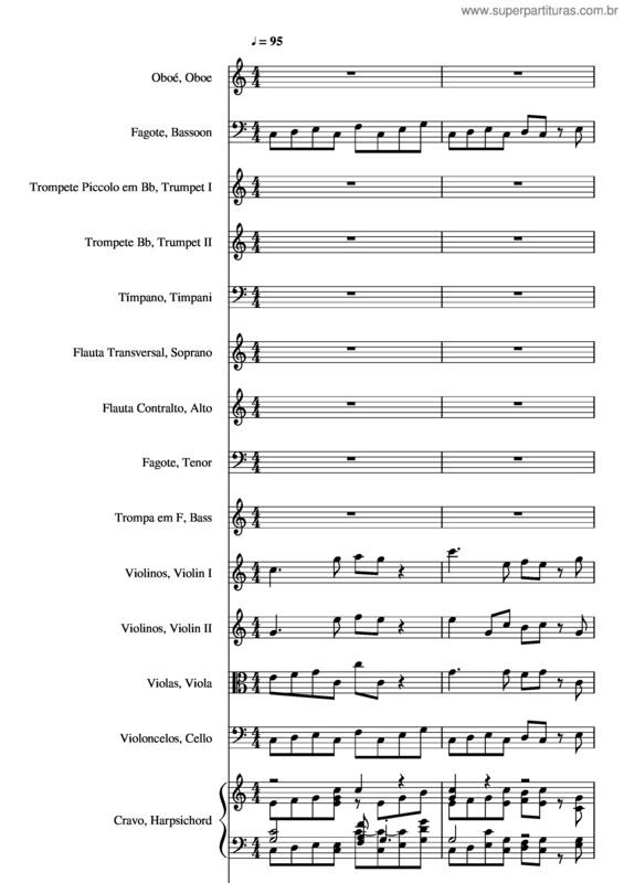 Partitura da música Aleluia Handel